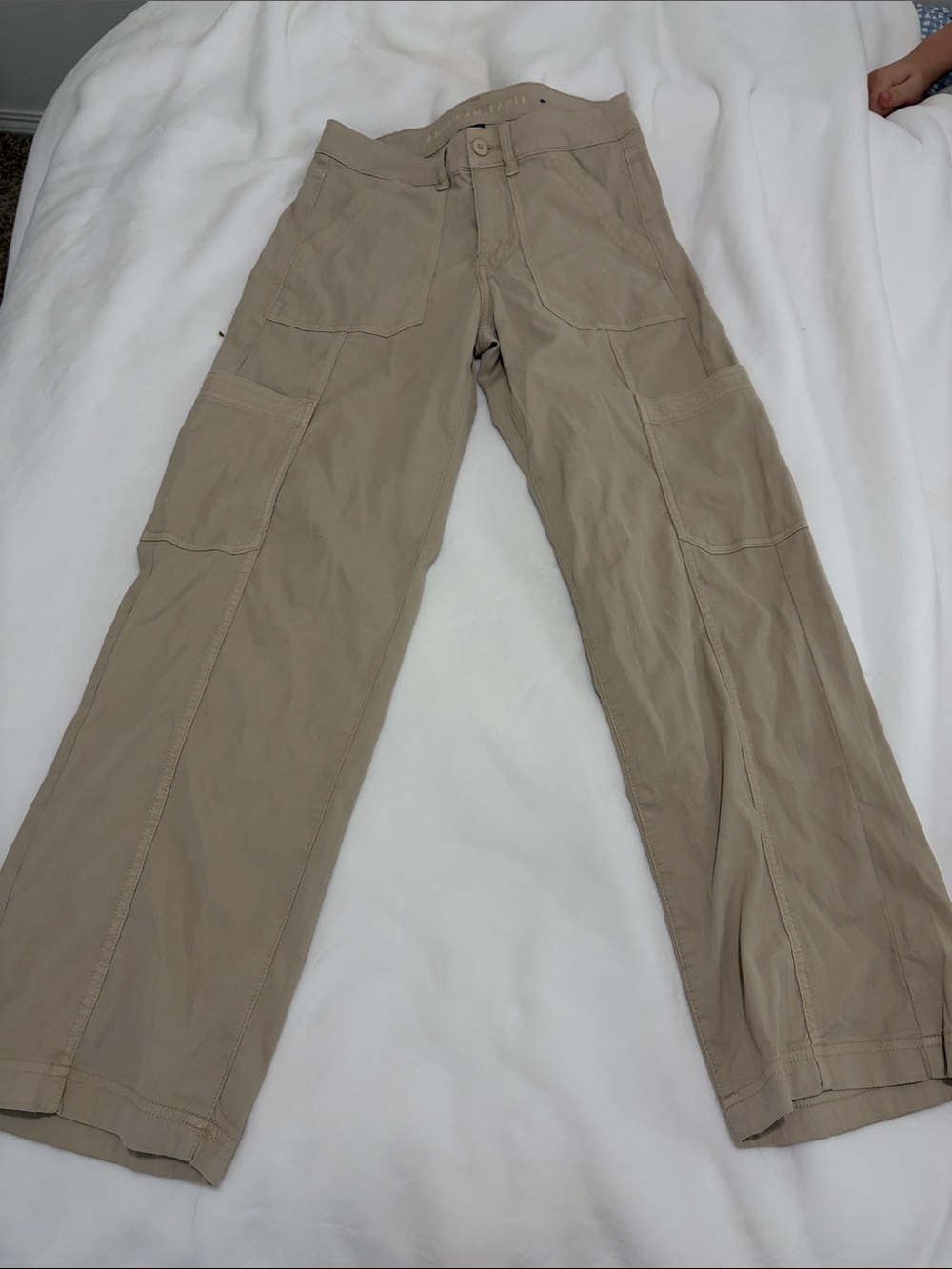 American Eagle Outfitters Tan Cargo Pants - baggy Leg Utility